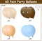 Blue and Brown Balloons, 60 PCS Pastel Macaron Blue White Sand Nude Brown Latex Balloons Set(Blue Brown)